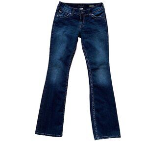 Silver Jeans Suki Surplus Bootcut Low-Mid Rise 27 Dark Wash Jeans Womens Stretch